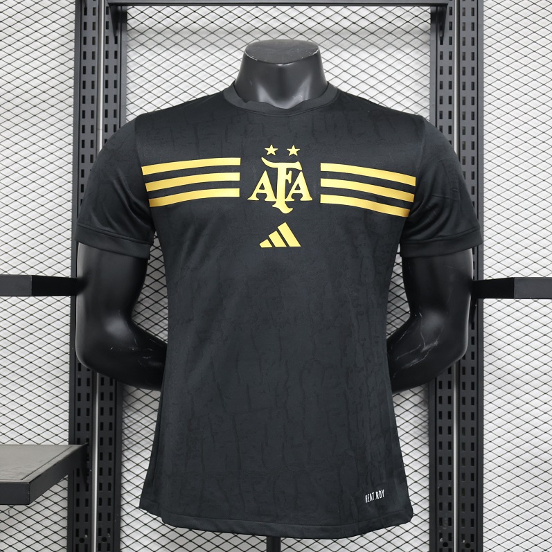 AAA Quality Argentina 23/24 Black/Yellow Training Jersey(Player)